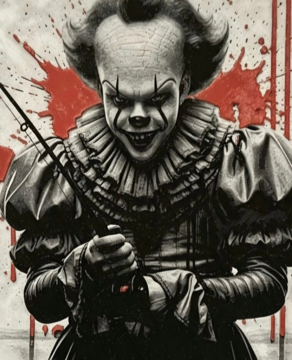 Framed Pennywise IT Horror 3D HueForge Print | 20×20cm | Free Display Stand | Brand New
