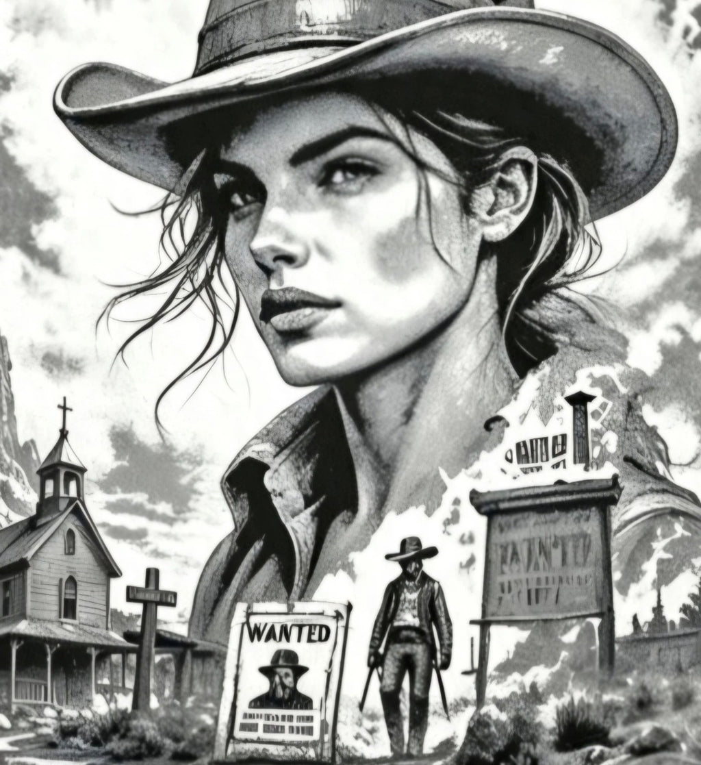 Framed Wild West Cowgirl 3D HueForge Art | 20×20cm | Free Display Stand | Brand New