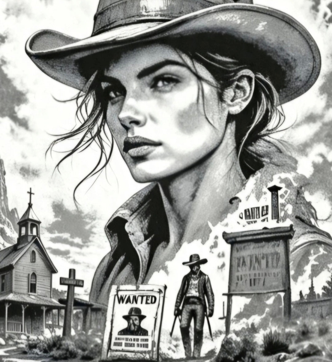 Framed Wild West Cowgirl 3D HueForge Art | 20×20cm | Free Display Stand | Brand New
