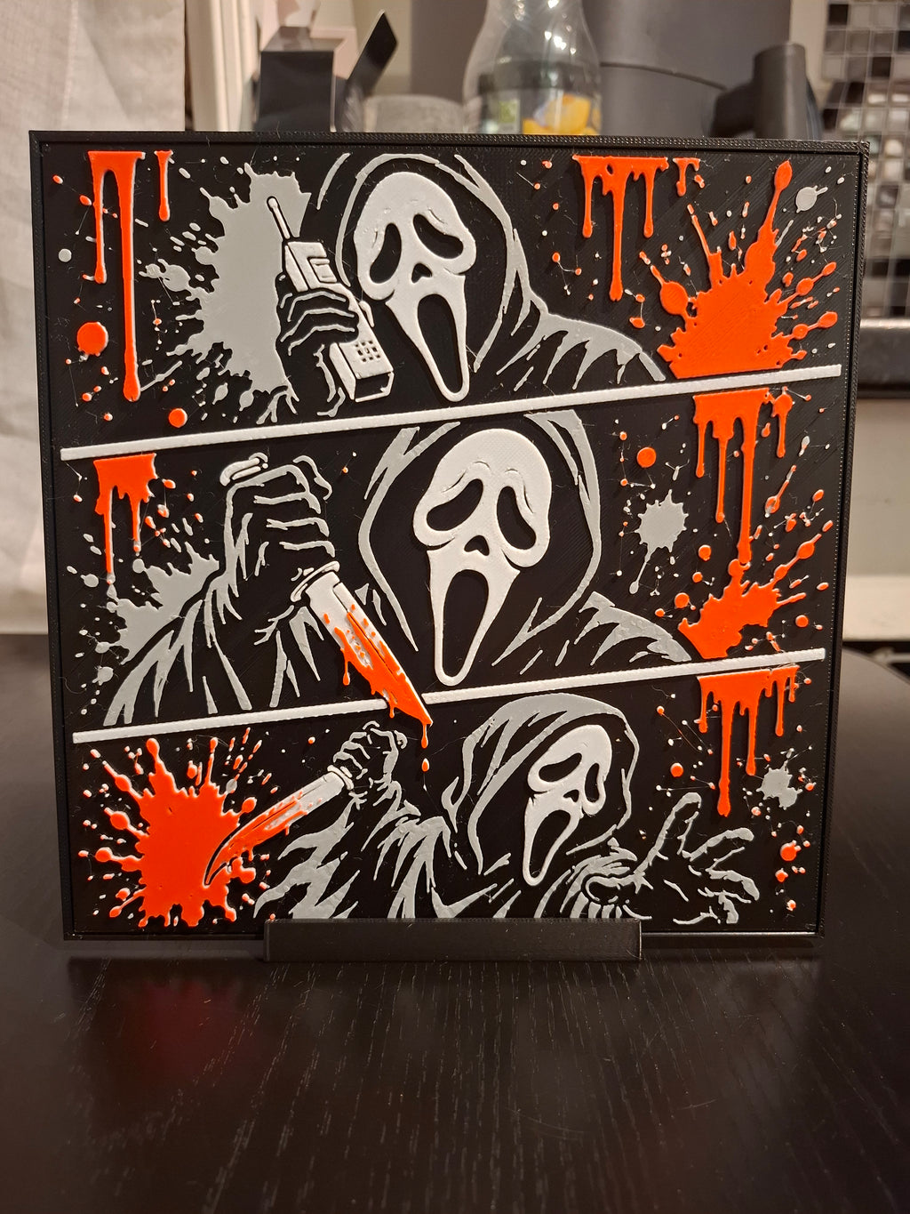 👻 Ghostface Scream 3D Hueforge Art Print | 20×20cm + Stand | Brand New