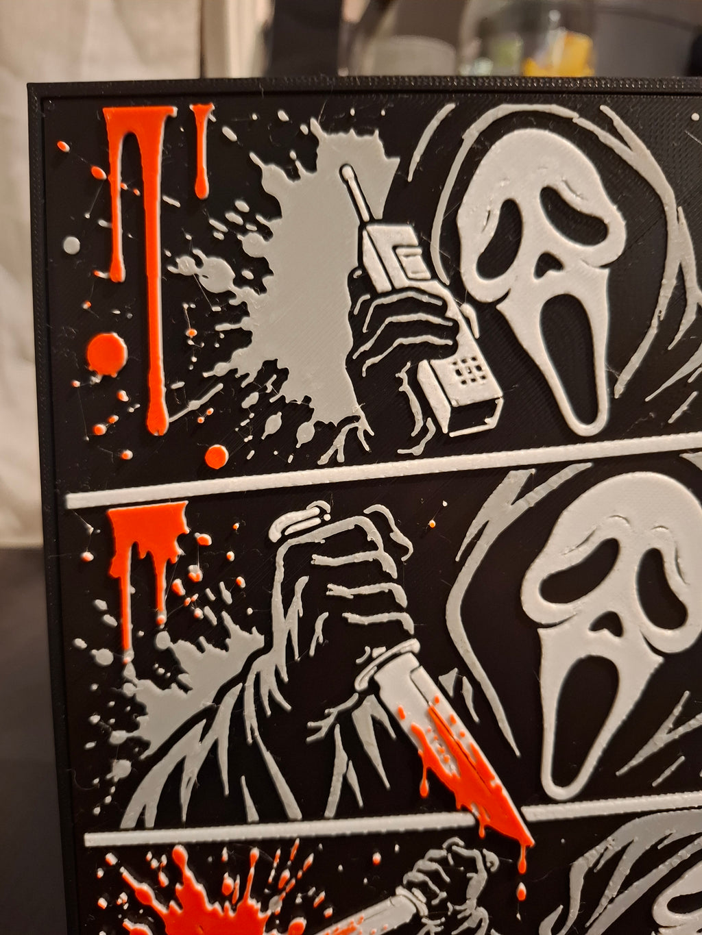 👻 Ghostface Scream 3D Hueforge Art Print | 20×20cm + Stand | Brand New