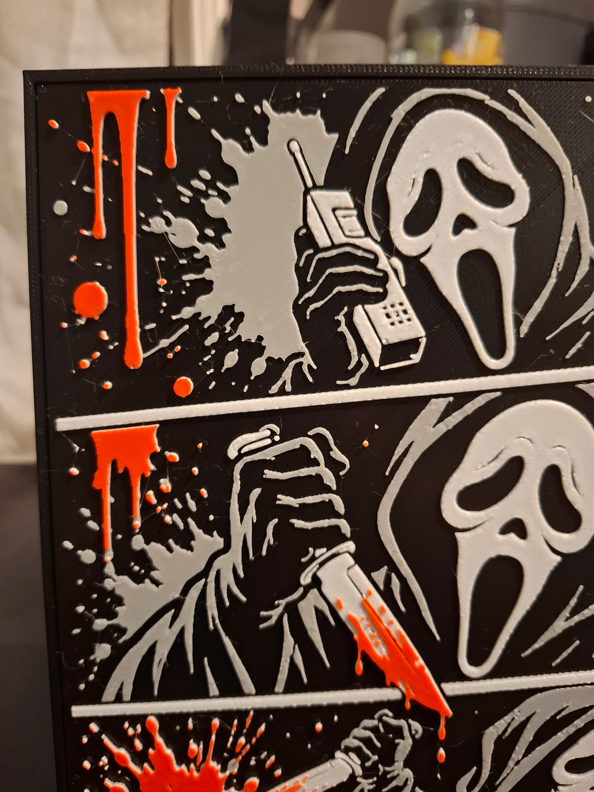 👻 Ghostface Scream 3D Hueforge Art Print | 20×20cm + Stand | Brand New