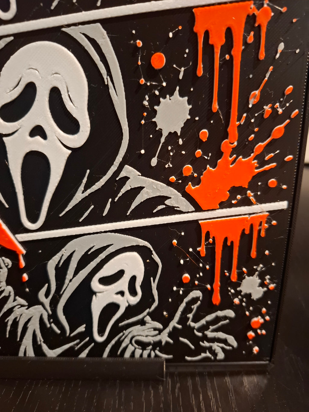 👻 Ghostface Scream 3D Hueforge Art Print | 20×20cm + Stand | Brand New