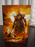 HueForge 3D Printed Art LOTR Morgoth vs Fingolfin 20×13cm + Stand - Brand new