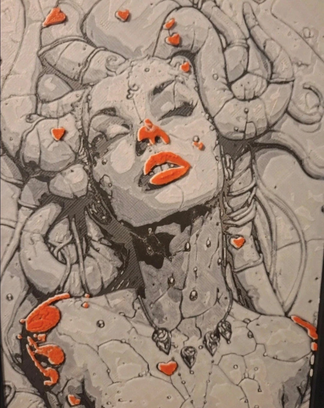 Framed Medusa Mythology 3D HueForge Art Print | 9" × 5" | Free Display Stand | Brand New