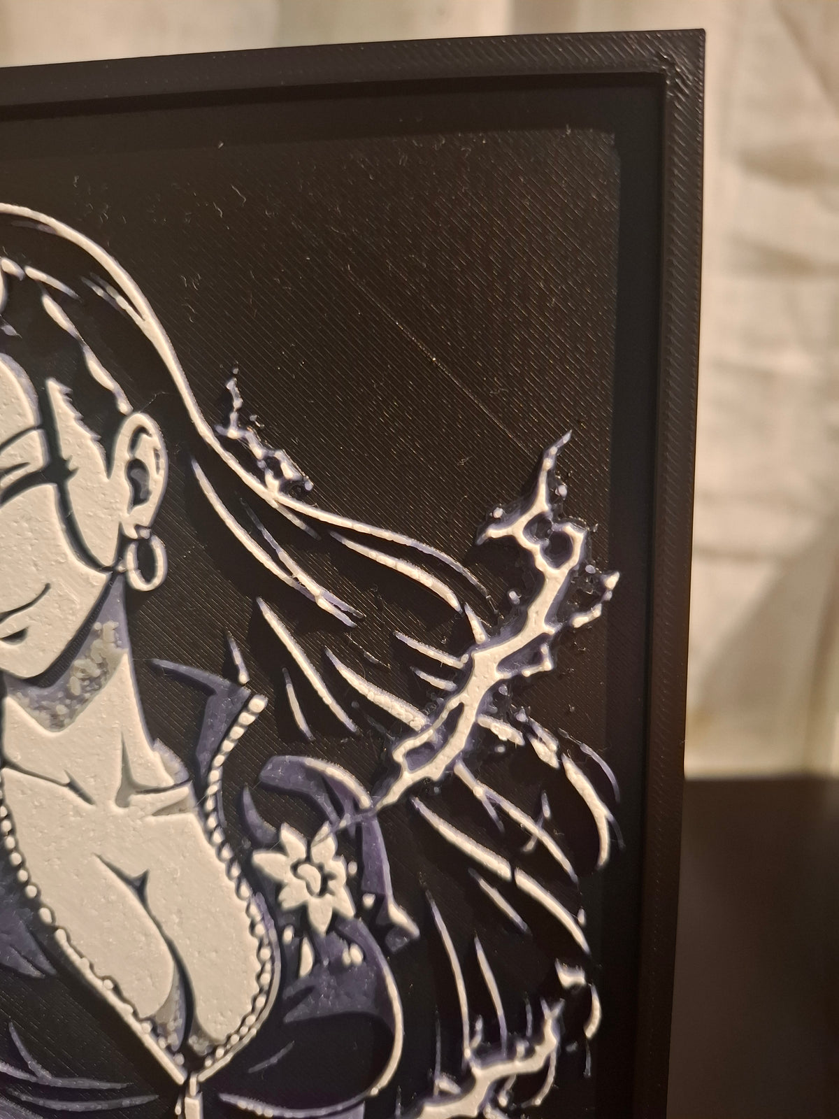 Framed 3D HueForge Print - One Piece Anime Art | 23×15cm + Stand
