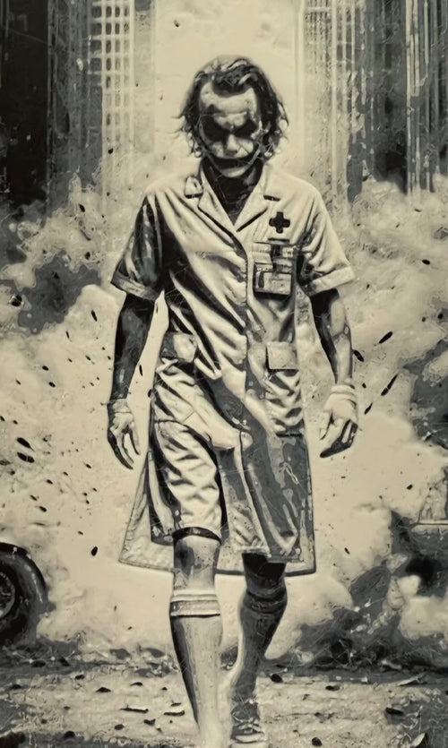 Joker Heath Ledger Nurse Outfit 3D HueForge Art — 20cm × 15cm — Free Stand — Brand new