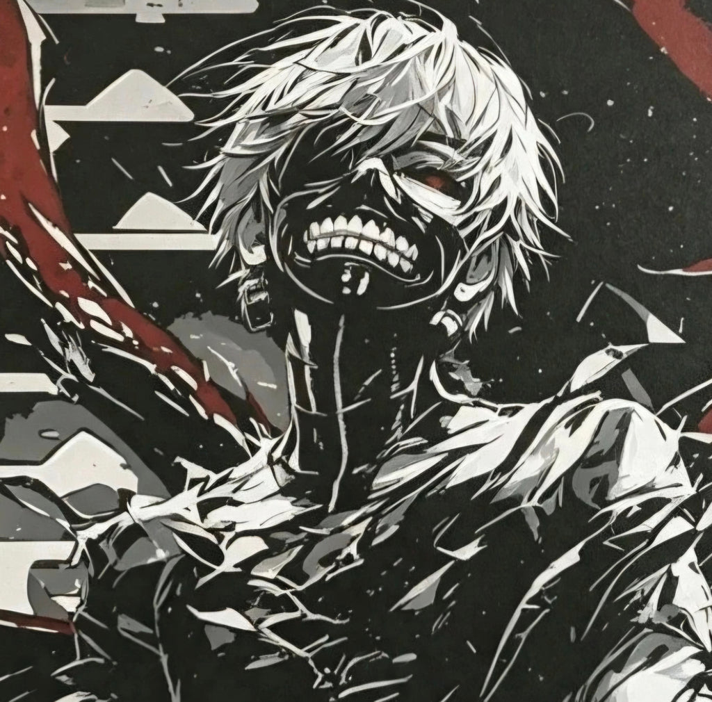 Framed Kaneki Ken Tokyo Ghoul 3D HueForge Art | 20x20cm | Free Display Stand | Brand New