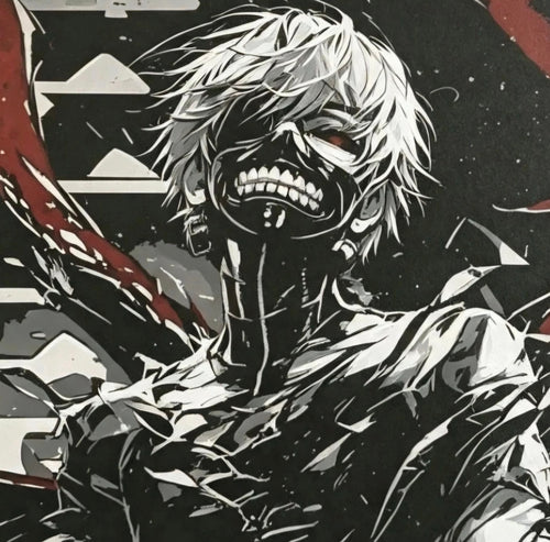 Framed Kaneki Ken Tokyo Ghoul 3D HueForge Art | 20x20cm | Free Display Stand | Brand New
