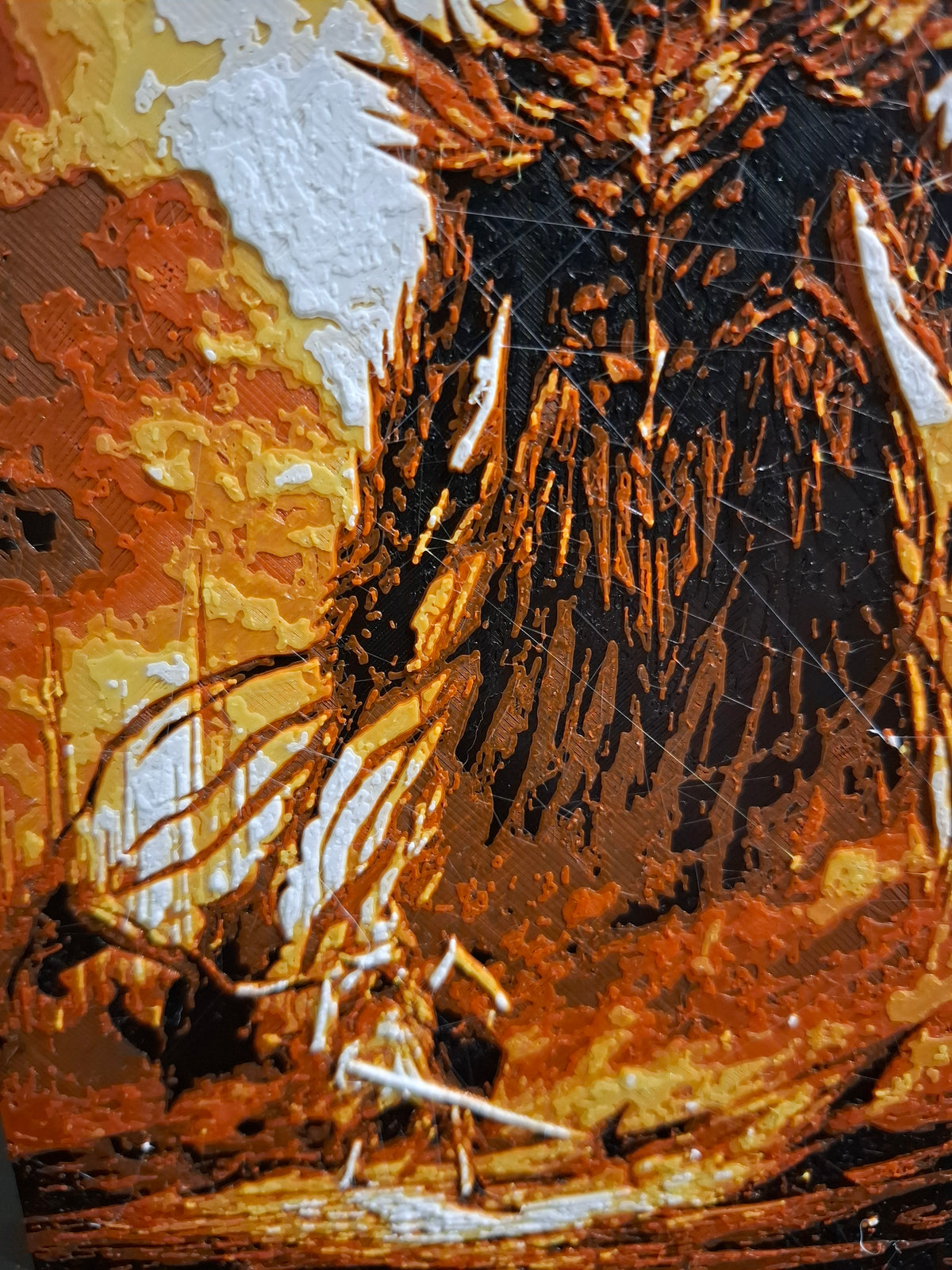 HueForge 3D Printed Art LOTR Morgoth vs Fingolfin 20×13cm + Stand - Brand new