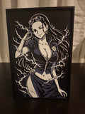 Framed 3D HueForge Print - One Piece Anime Art | 23×15cm + Stand