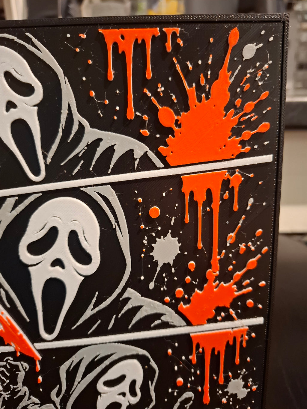 👻 Ghostface Scream 3D Hueforge Art Print | 20×20cm + Stand | Brand New