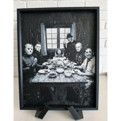 Horror Icons Last Supper Style Hueforge 3D Printed Art Picture Horror Icons Last Supper Style Hueforge 3D Printed Art Picture