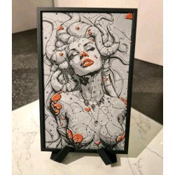 Medusa HueForge 3D Printed Art – Framed 9" × 5.1" + Free Display Stand
