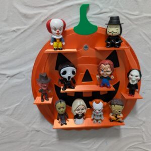 3D Printed Jack-O'-Lantern Pumpkin Display Shelf for Mini Figures
