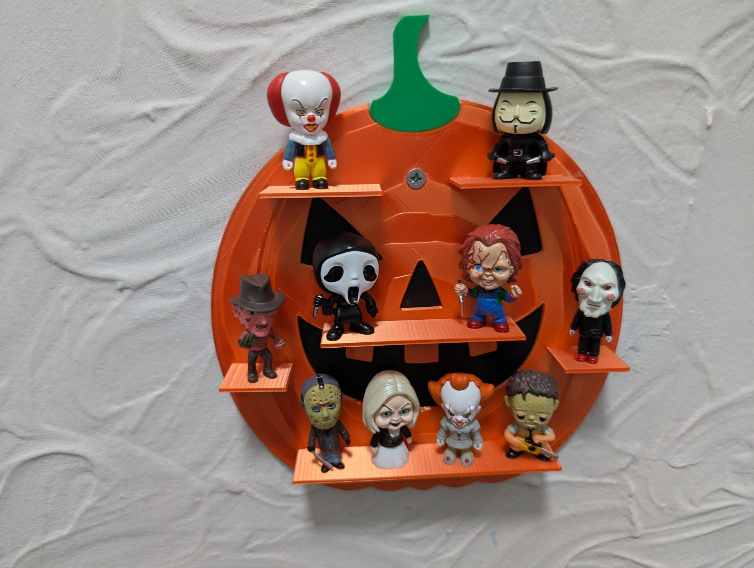 3D Printed Jack-O'-Lantern Pumpkin Display Shelf for Mini Figures