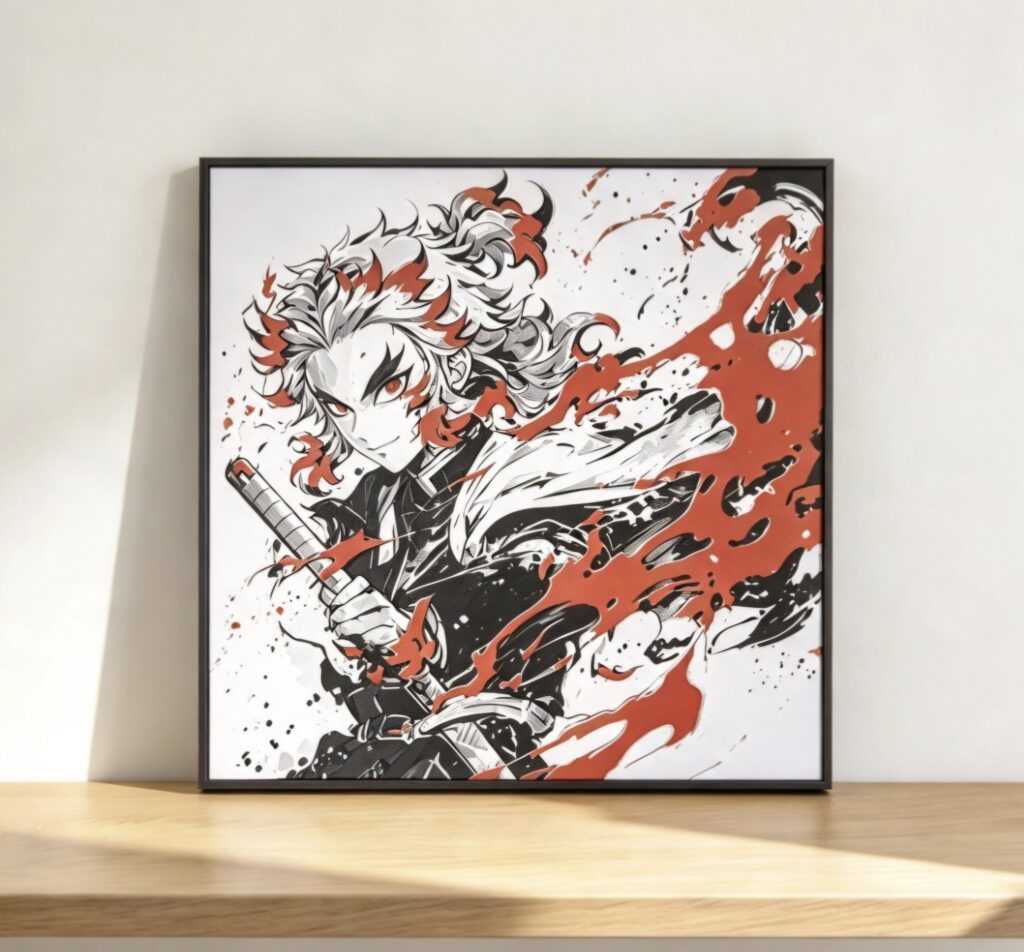 Rengoku Kyojuro — Demon Slayer HueForge 3D Framed Art Print — 20cm × 20cm — Brand New