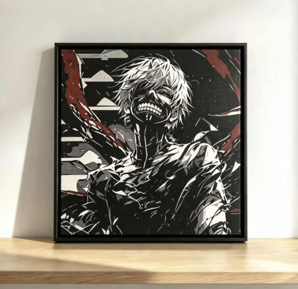 Kaneki Ken — Tokyo Ghoul HueForge 3D Framed Art Print — 20cm × 20cm — Brand New